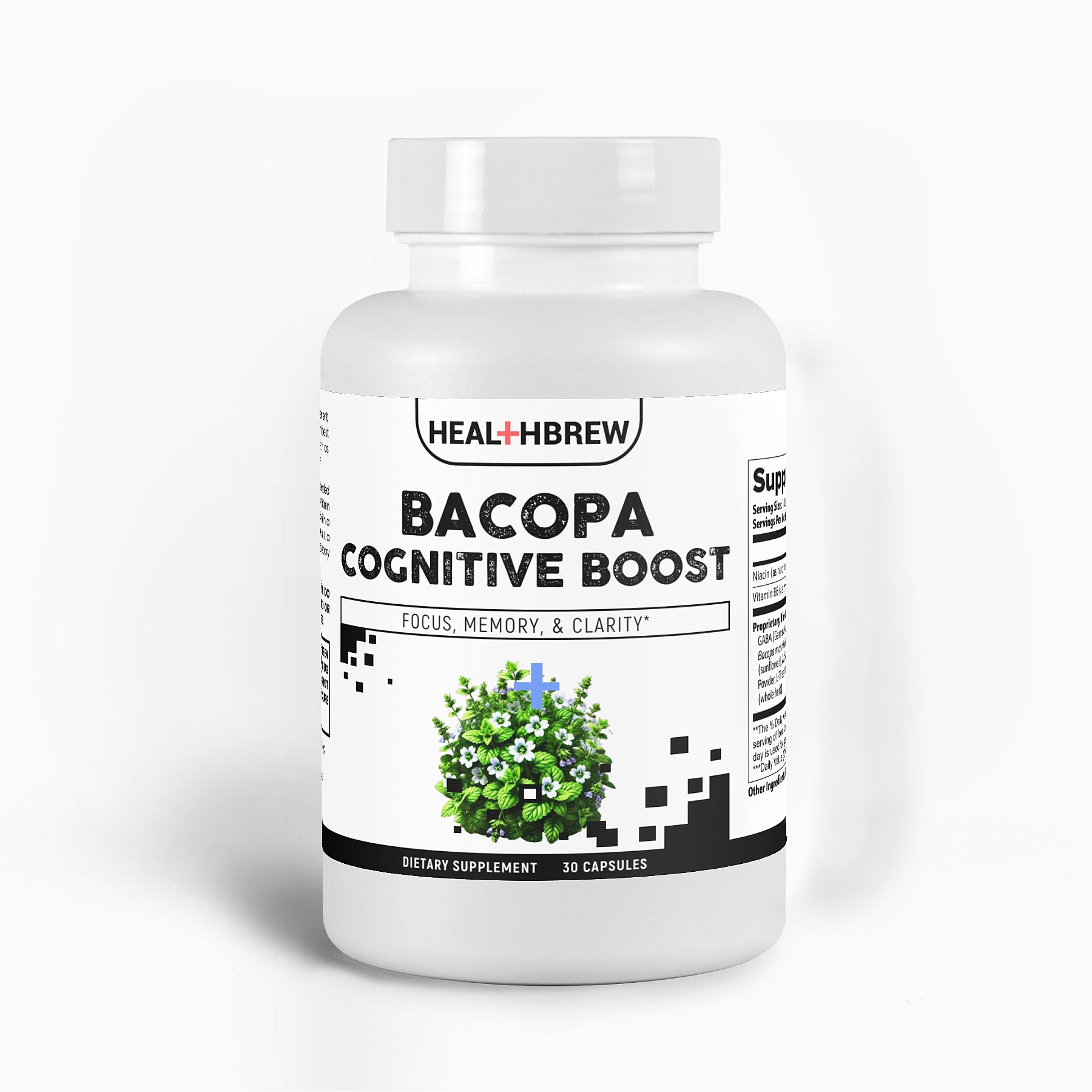 HealthBrew Bacopa Monnieri Nootropic - Cognitive Health Focus Supplement - Boosts Memory & Clarity - Ideal for Mental Sharpness & Productivity