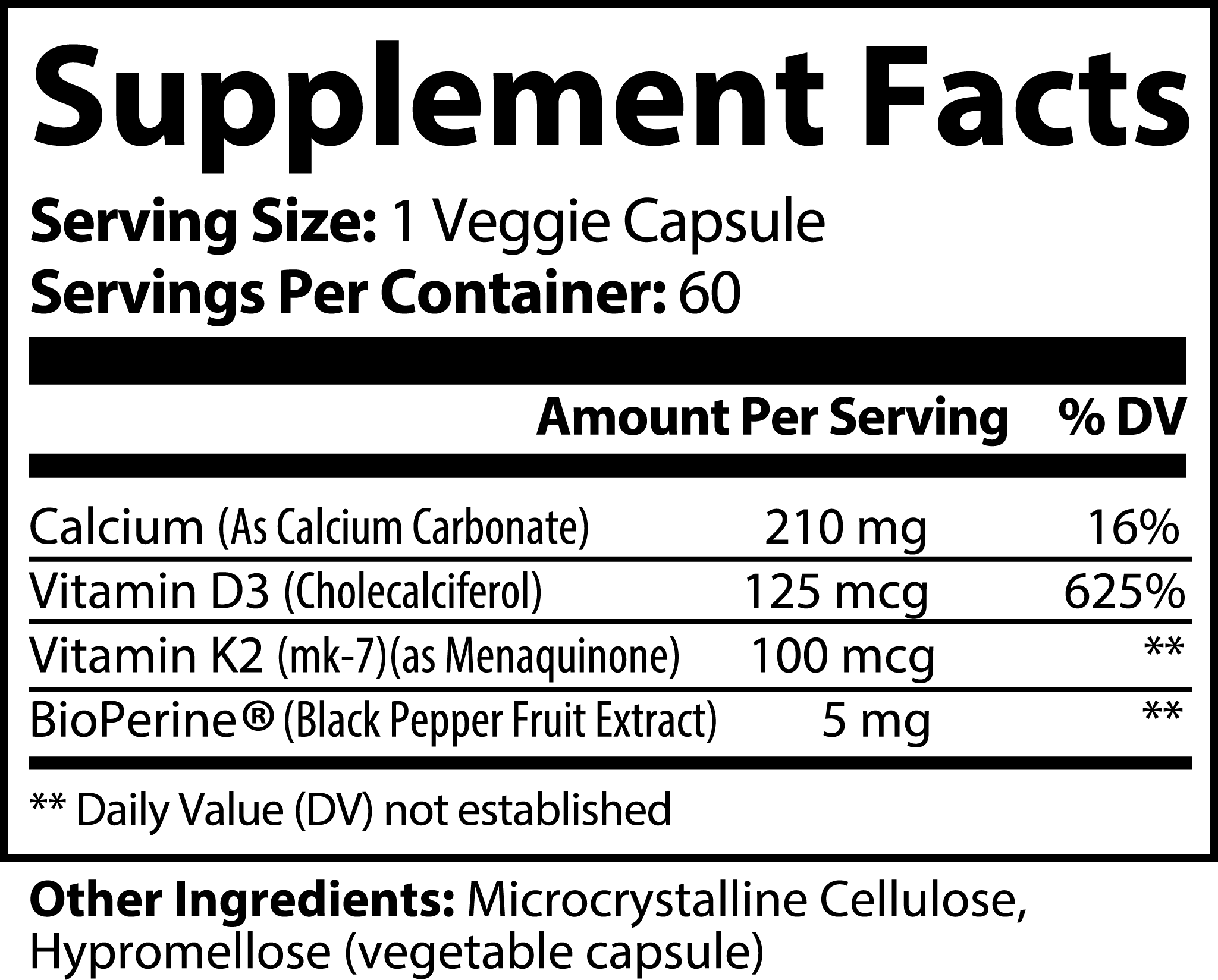 Suplemento de vitamina D3 y K2 de 5000 UI de HealthBrew: mejora la salud de los huesos y el corazón. Vitamina D3 5000 UI y K2 MK7 100 mcg veganos