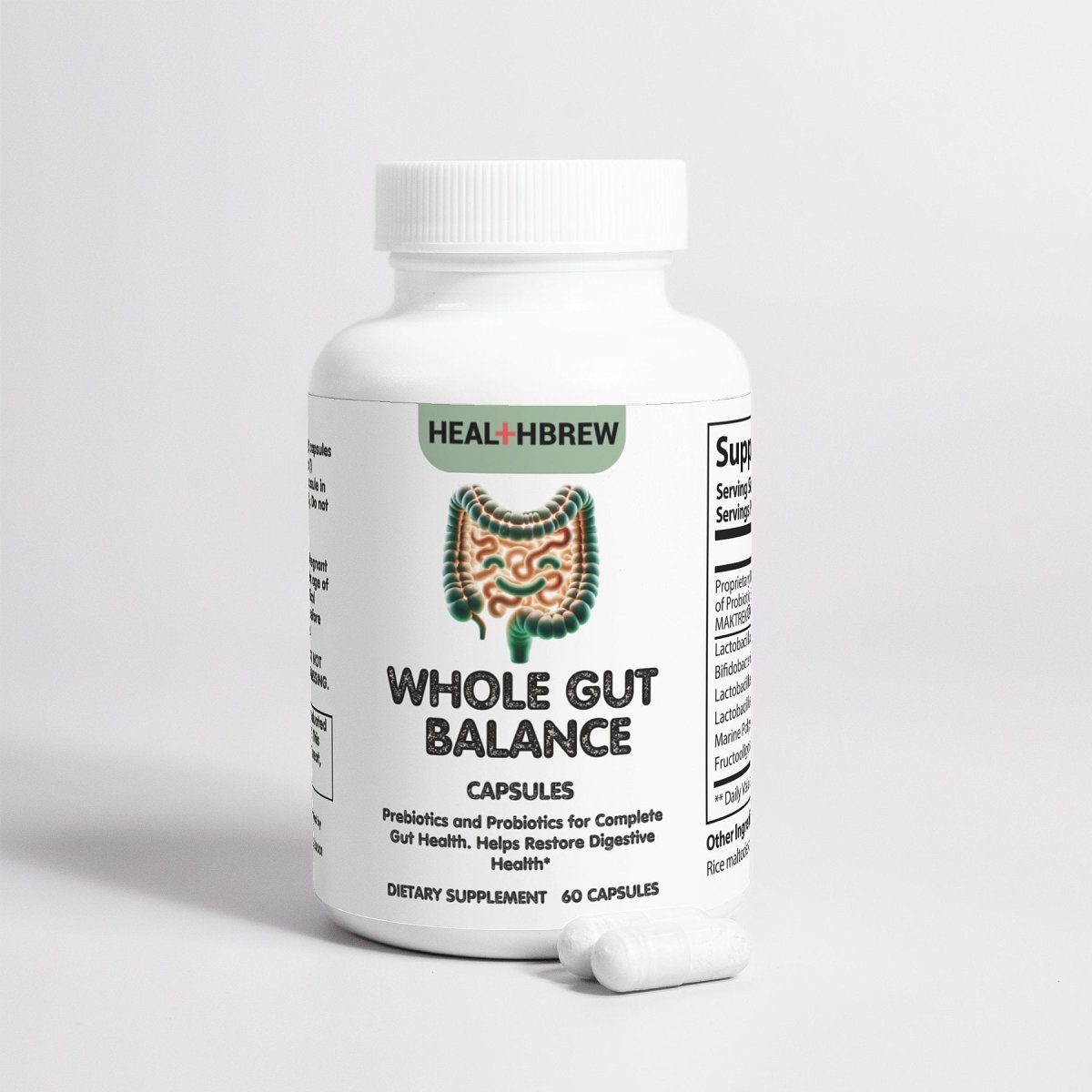 HealthBrew's Whole Gut Balance with Probiotics & Prebiotics for Complete Gut Health - HealthBrew Clinic